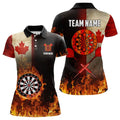 Personalized Retro Canada Flag Flame Dartboard Darts, Patriotic Canadian Dart