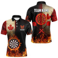 Personalized Retro Canada Flag Flame Dartboard Darts, Patriotic Canadian Dart