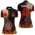Personalized Retro Canada Flag Flame Dartboard Darts, Patriotic Canadian Dart