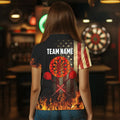 Personalized Retro US Flag Flame Dartboard Darts, Patriotic American Dart