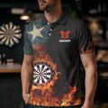 Personalized Retro Texas Flag Flame Dartboard Darts, Patriotic Texas Dart