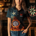 Personalized Retro Texas Flag Flame Dartboard Darts, Patriotic Texas Dart