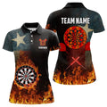Personalized Retro Texas Flag Flame Dartboard Darts, Patriotic Texas Dart