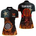 Personalized Retro Texas Flag Flame Dartboard Darts, Patriotic Texas Dart