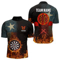 Personalized Retro Texas Flag Flame Dartboard Darts, Patriotic Texas Dart