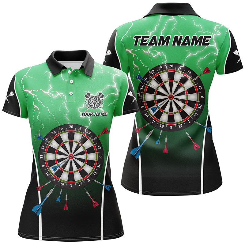 Personalized Thunder Lightning Dartboard Green 3D Men Darts Quarter-Zip Darts