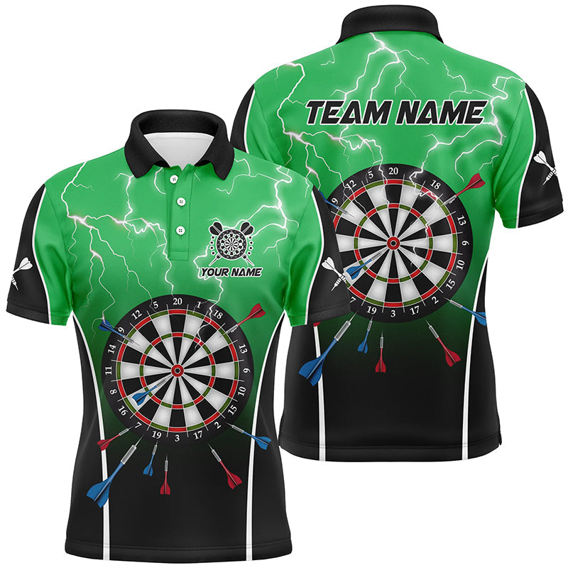 Personalized Thunder Lightning Dartboard Green 3D Men Darts Quarter-Zip Darts