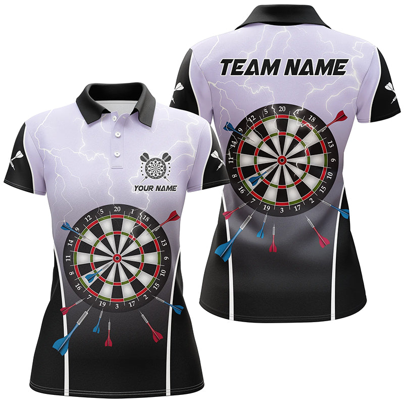 Personalized Thunder Lightning Dartboard Grey 3D Men Darts Quarter-Zip Darts