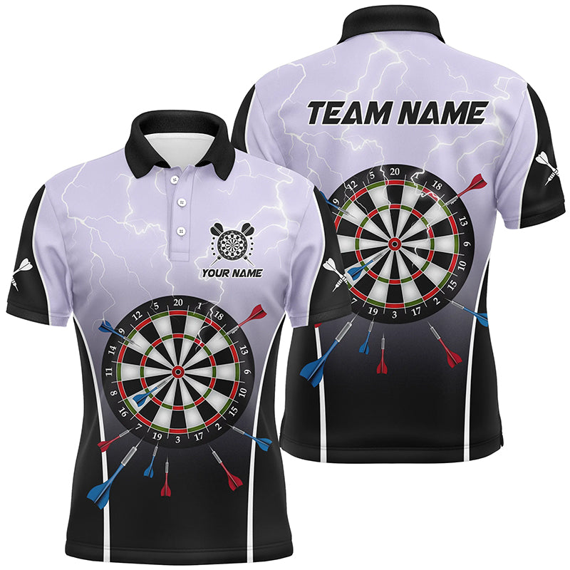 Personalized Thunder Lightning Dartboard Grey 3D Men Darts Quarter-Zip Darts