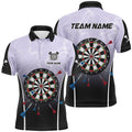 Personalized Thunder Lightning Dartboard Grey 3D Men Darts Quarter-Zip Darts