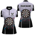Personalized Thunder Lightning Dartboard Grey 3D Men Darts Quarter-Zip Darts