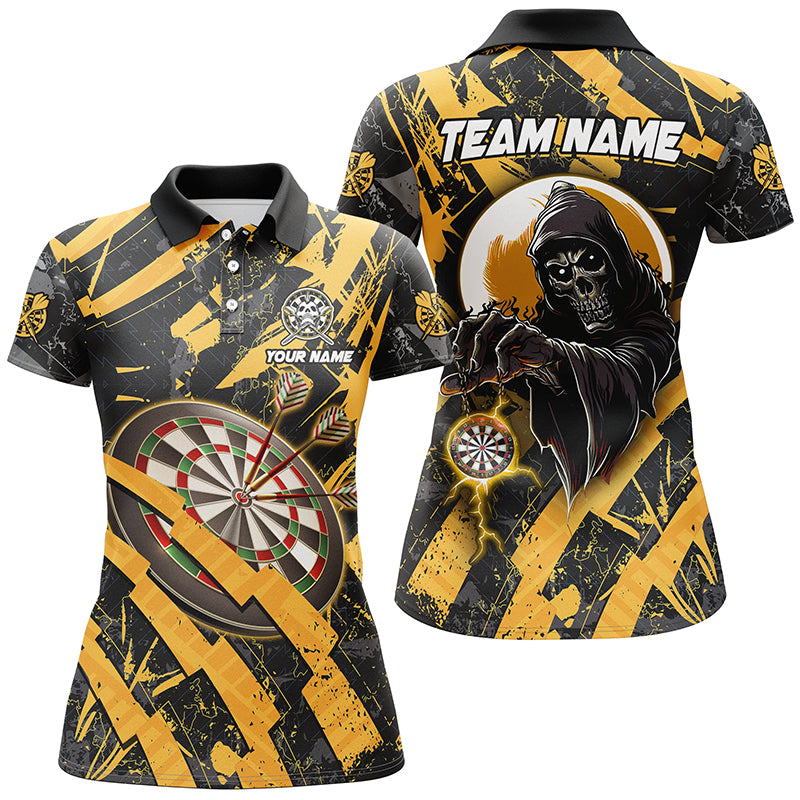 Personalized Grunge Yellow Dartboard Skeleton Darts Custom Cool Darts Team
