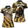 Personalized Grunge Yellow Dartboard Skeleton Darts Custom Cool Darts Team