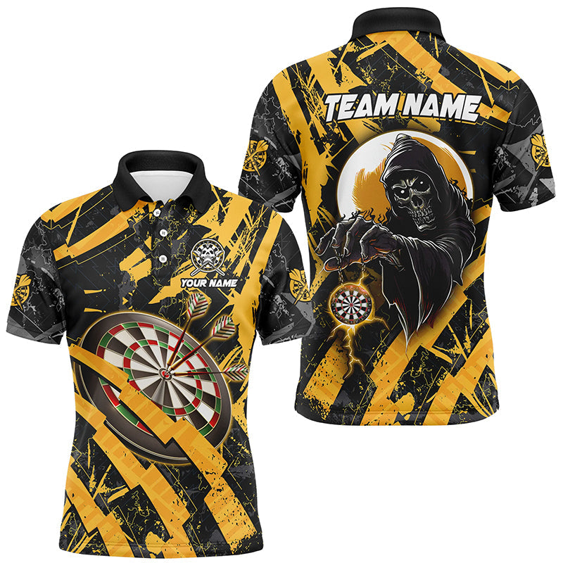 Personalized Grunge Yellow Dartboard Skeleton Darts Custom Cool Darts Team