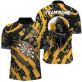 Personalized Grunge Yellow Dartboard Skeleton Darts Custom Cool Darts Team