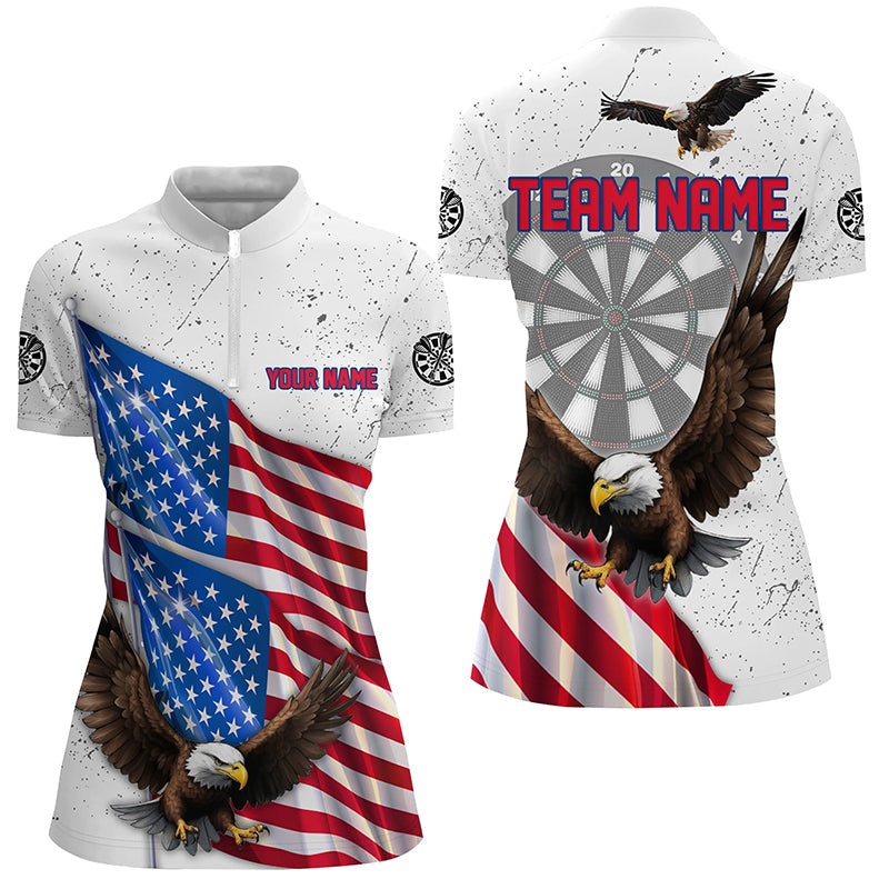 Personalized Eagle American Flag Custom White Grunge Darts, Patriotic Darts
