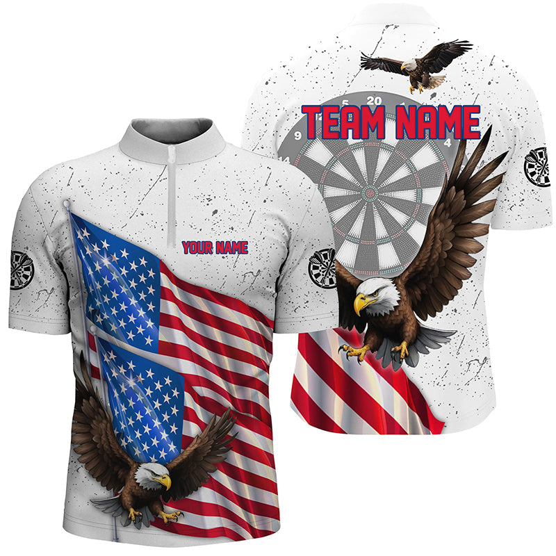 Personalized Eagle American Flag Custom White Grunge Darts, Patriotic Darts