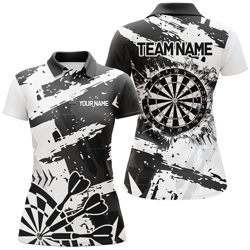Grunge Black White Darts and Quarter- Zip Custom Darts Darts Team