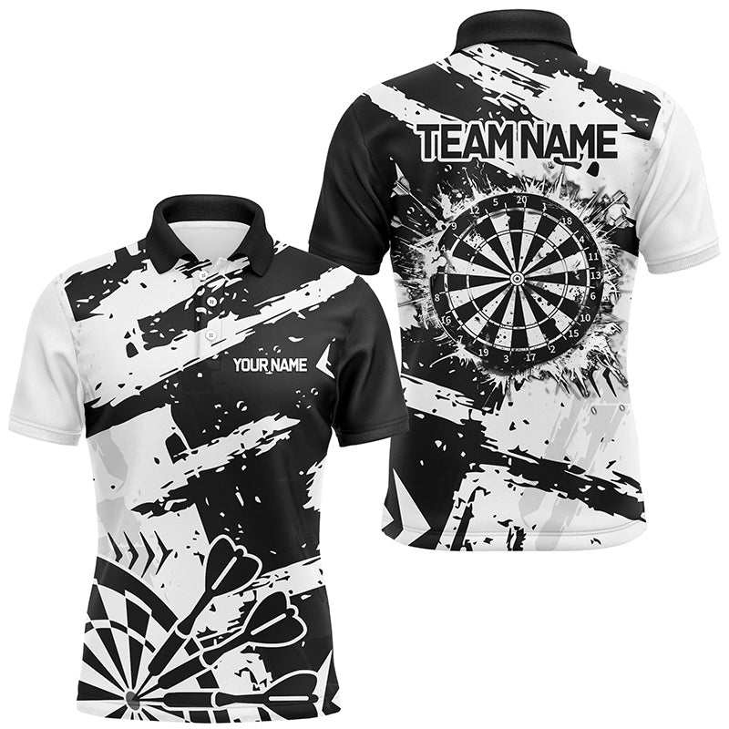 Grunge Black White Darts and Quarter- Zip Custom Darts Darts Team