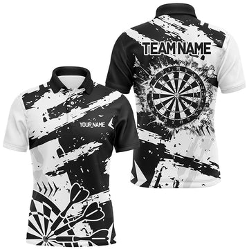 Grunge Black White Darts and Quarter- Zip Custom Darts Darts Team