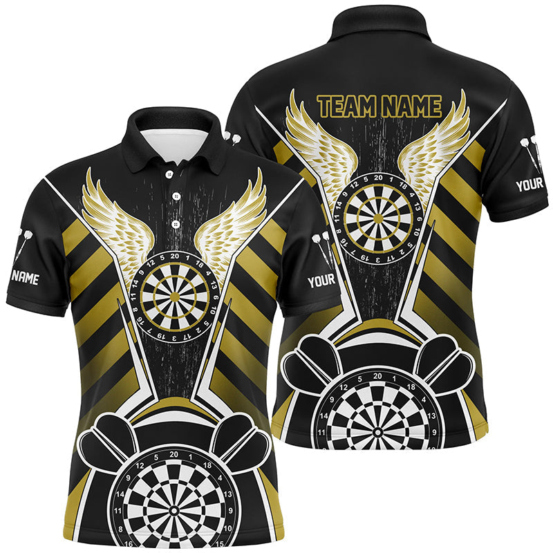 Personalized Black Yellow Darts Board Wings Custom Dart Funny Darts Outfit