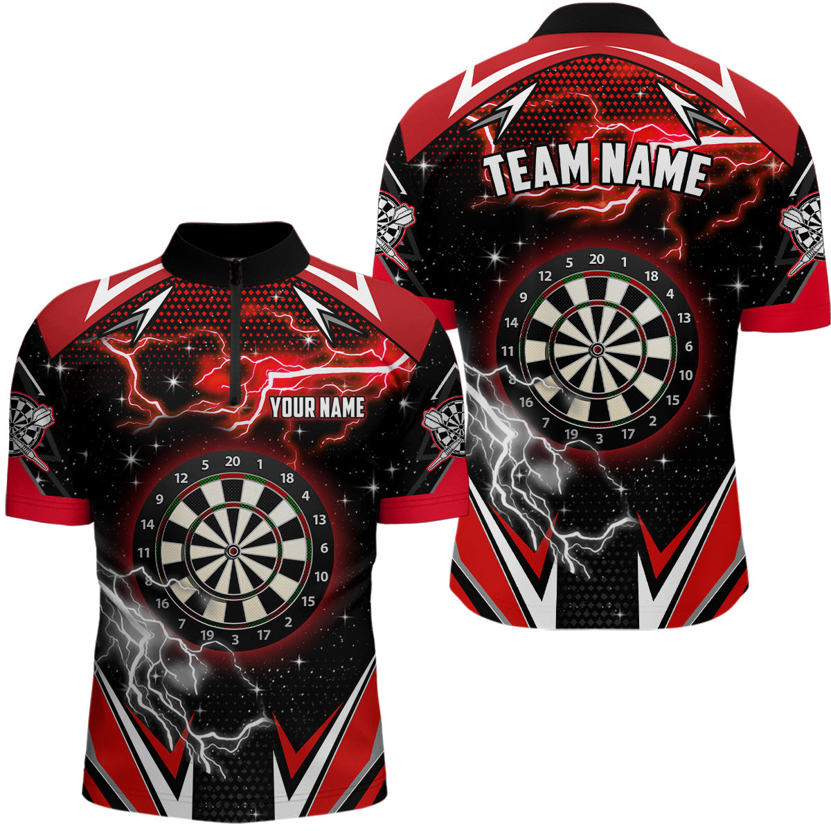 Personalized Thunder Lightning Red Dart Custom Team League Dart