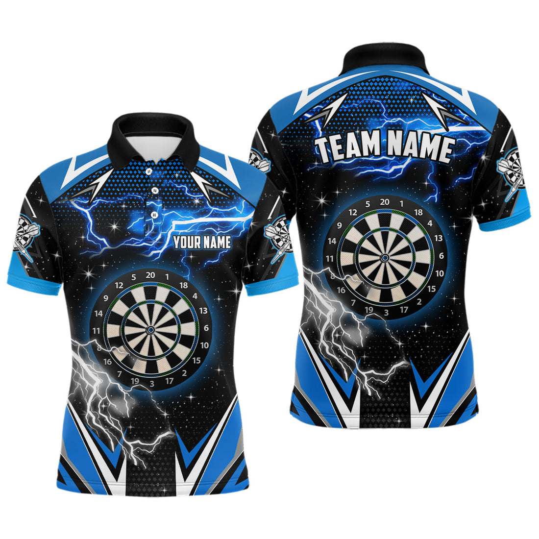 Personalized Thunder Lightning Blue Dart Custom Team League Dart