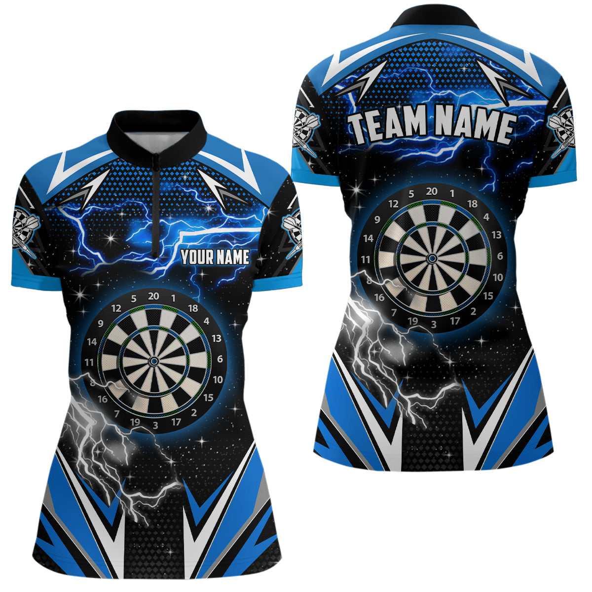 Personalized Thunder Lightning Blue Dart Custom Team League Dart
