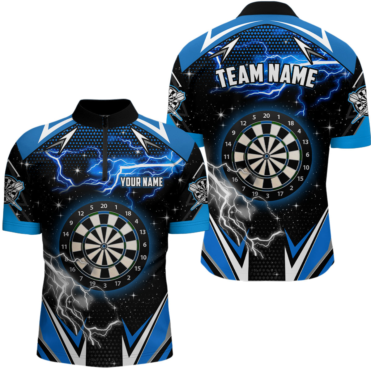 Personalized Thunder Lightning Blue Dart Custom Team League Dart