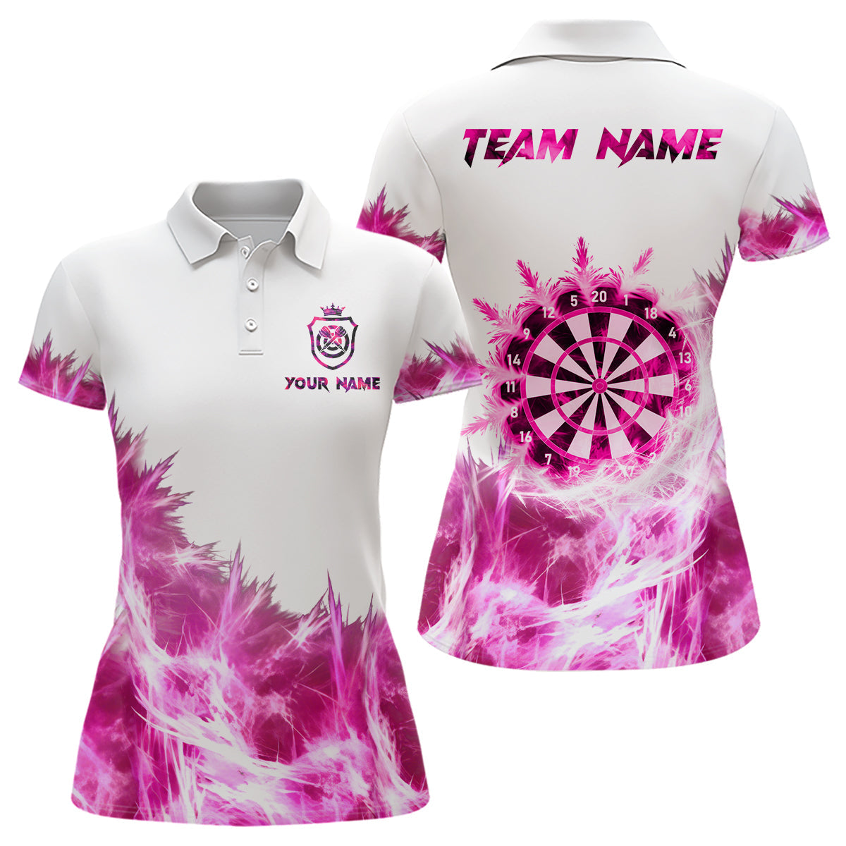 Pink Icy Light White Darts and Custom Dart Team Darts