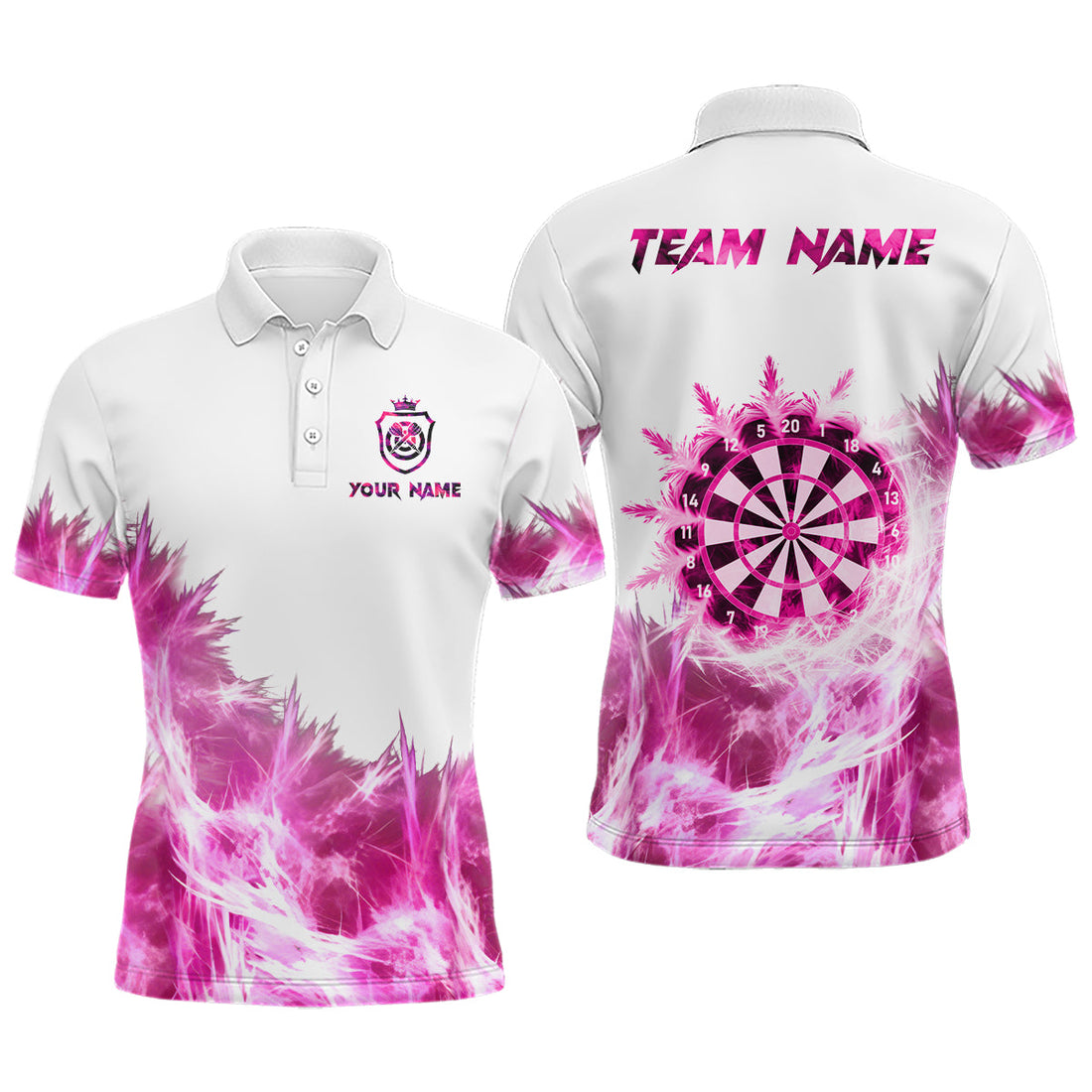 Pink Icy Light White Darts and Custom Dart Team Darts