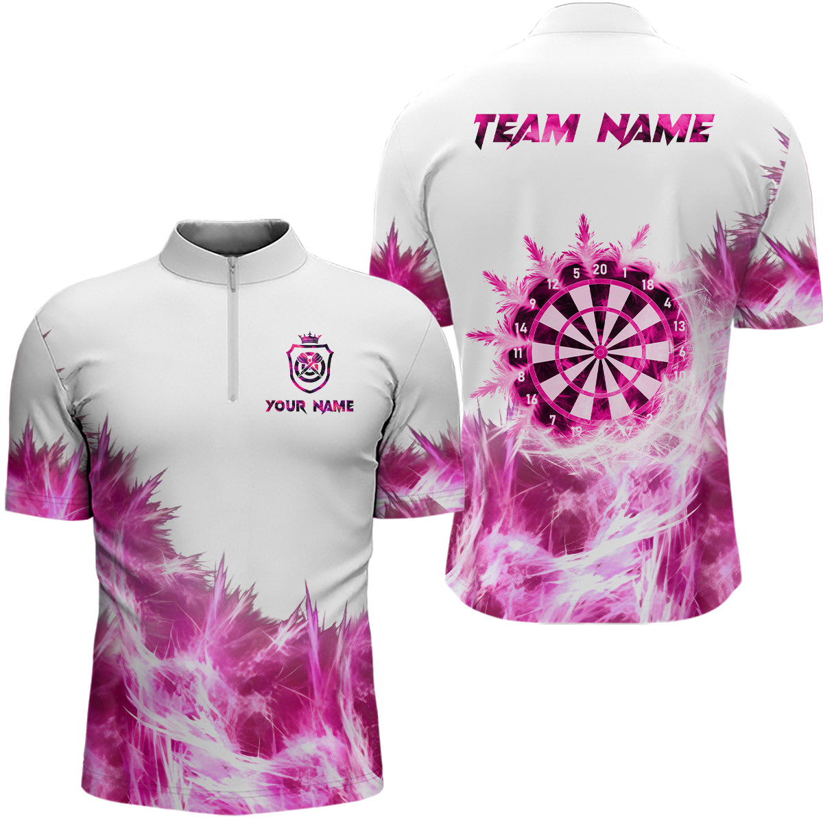 Pink Icy Light White Darts and Custom Dart Team Darts