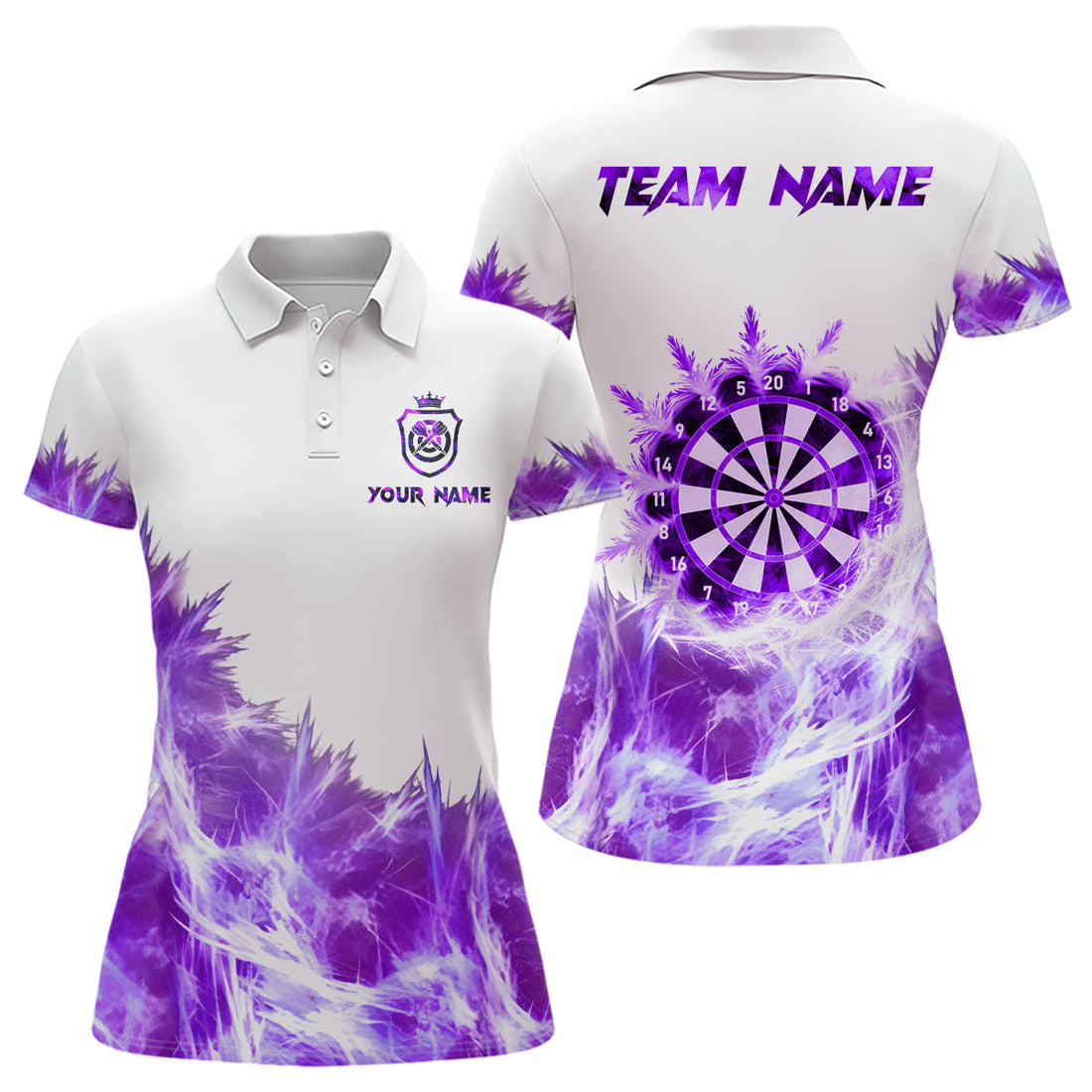 Purple Icy Light White Darts and Custom Dart Team Darts