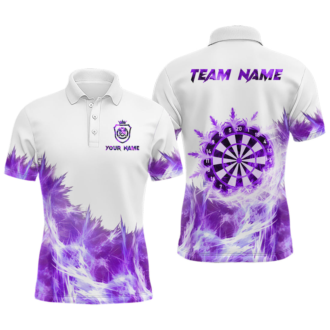 Purple Icy Light White Darts and Custom Dart Team Darts