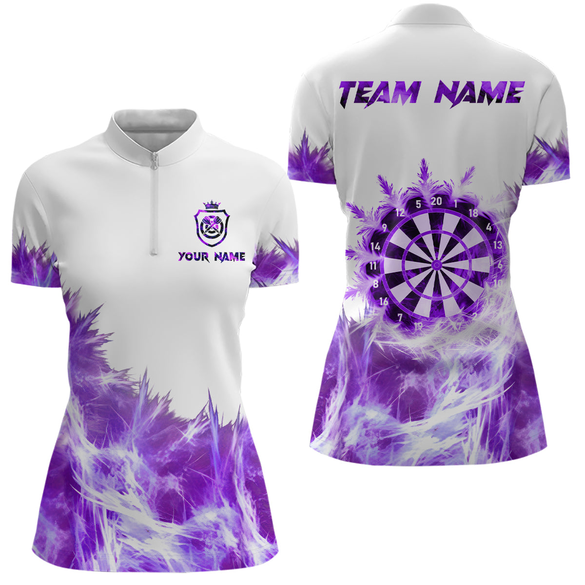 Purple Icy Light White Darts and Custom Dart Team Darts