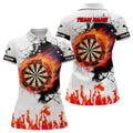 Orange Dartboard Fire Flame 3D Darts Quarter-Zip Custom Darts Team
