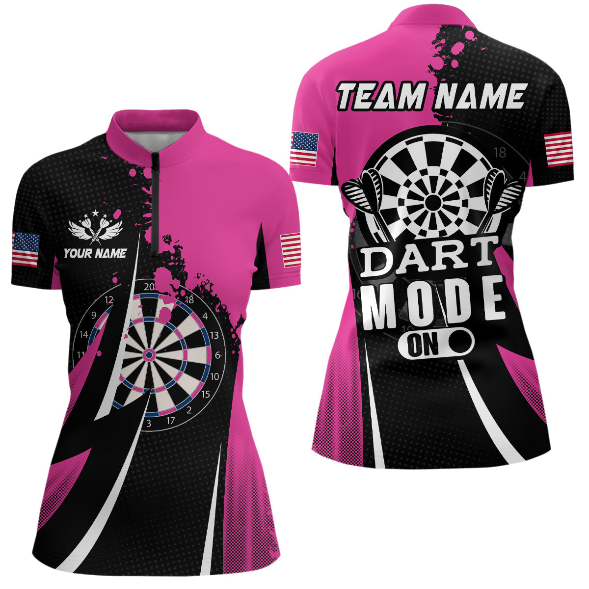 Pink Dart Mode On Women Darts Quarter-Zip Custom Unique Mother's Day Darts Gifts