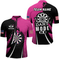 Pink Dart Mode On Women Darts Quarter-Zip Custom Unique Mother's Day Darts Gifts