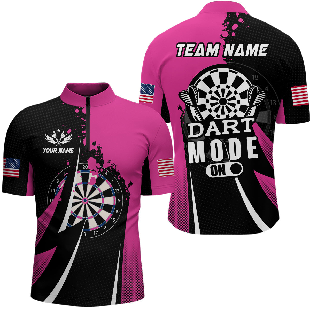 Pink Dart Mode On Women Darts Quarter-Zip Custom Unique Mother's Day Darts Gifts