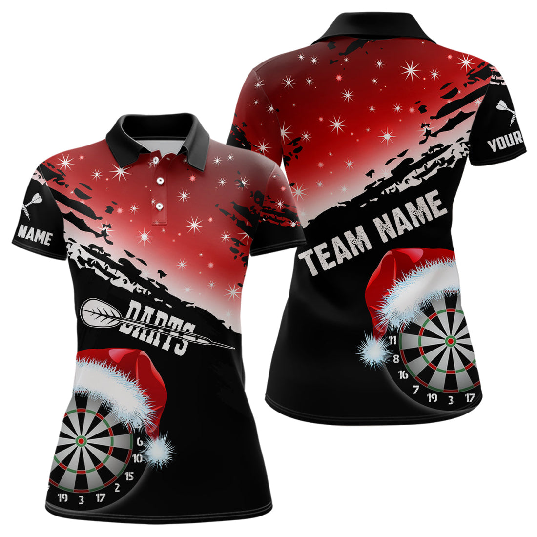 Black And Red Santa Darts Board Custom Christmas Dart, Funny Xmas Dart