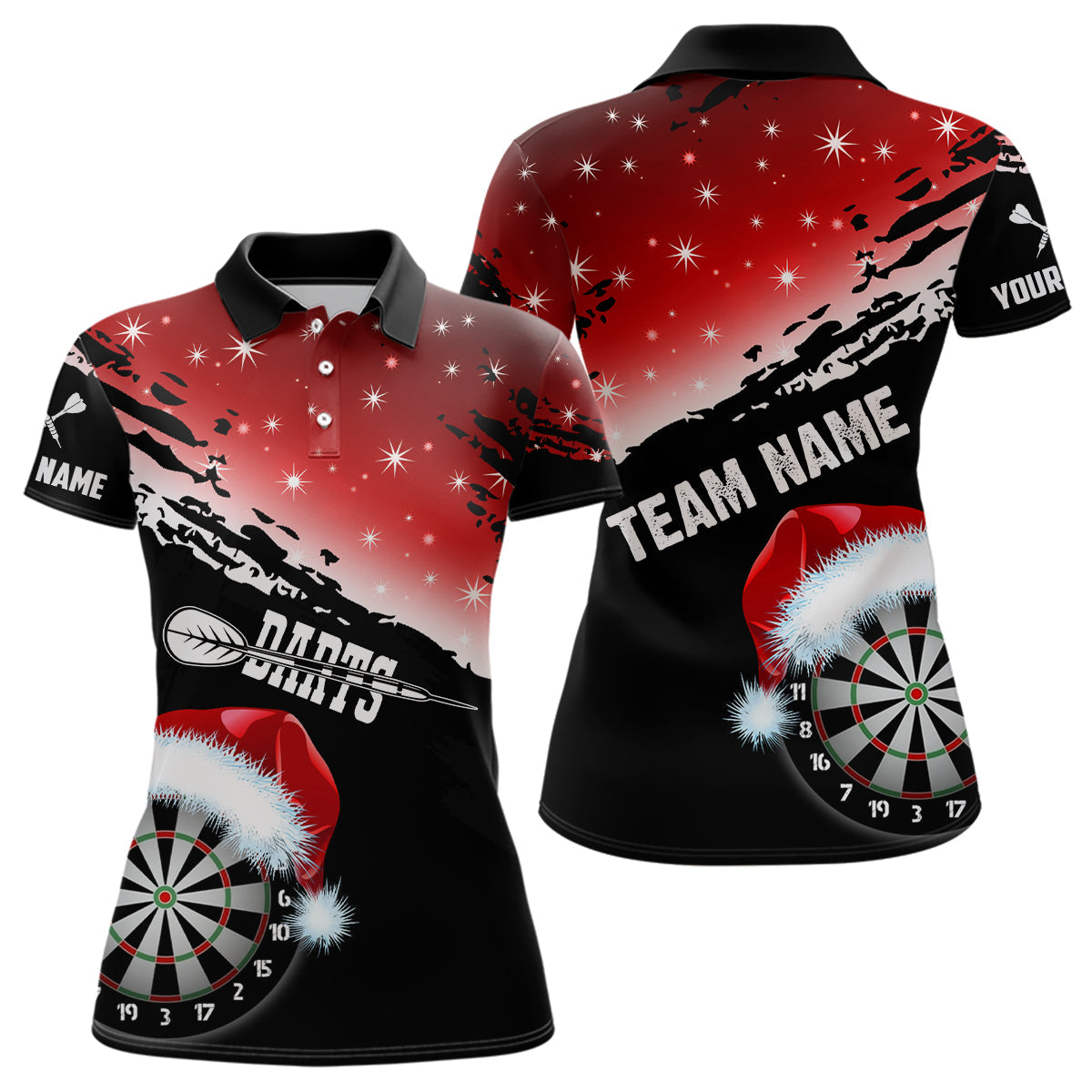 Black And Red Santa Darts Board Custom Christmas Dart, Funny Xmas Dart