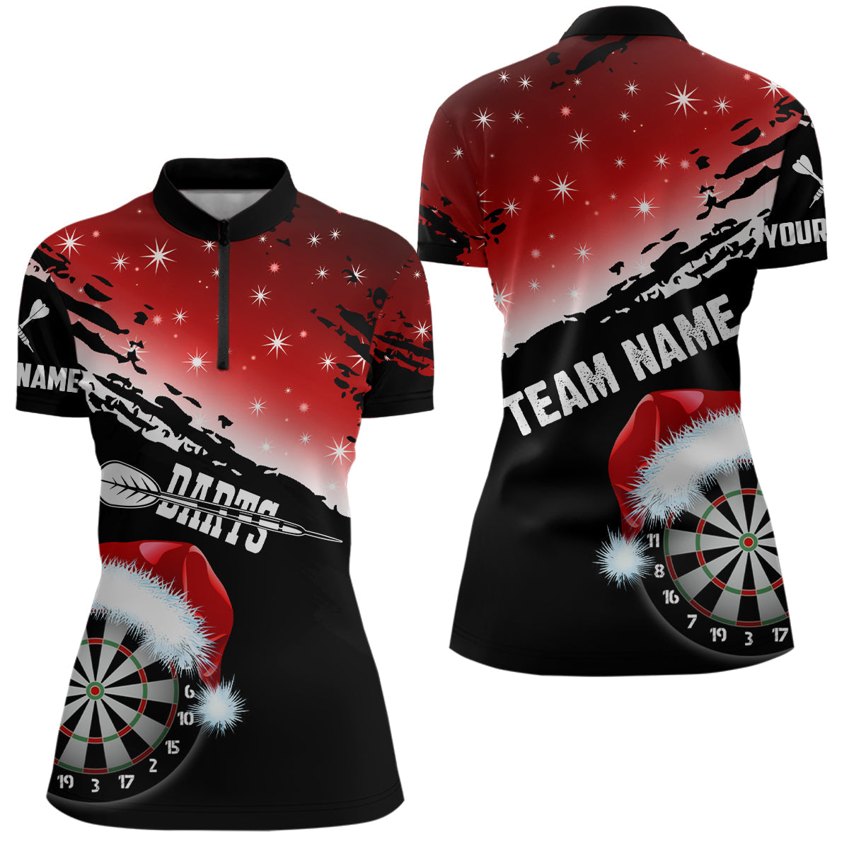 Black And Red Santa Darts Board Custom Christmas Dart, Funny Xmas Dart