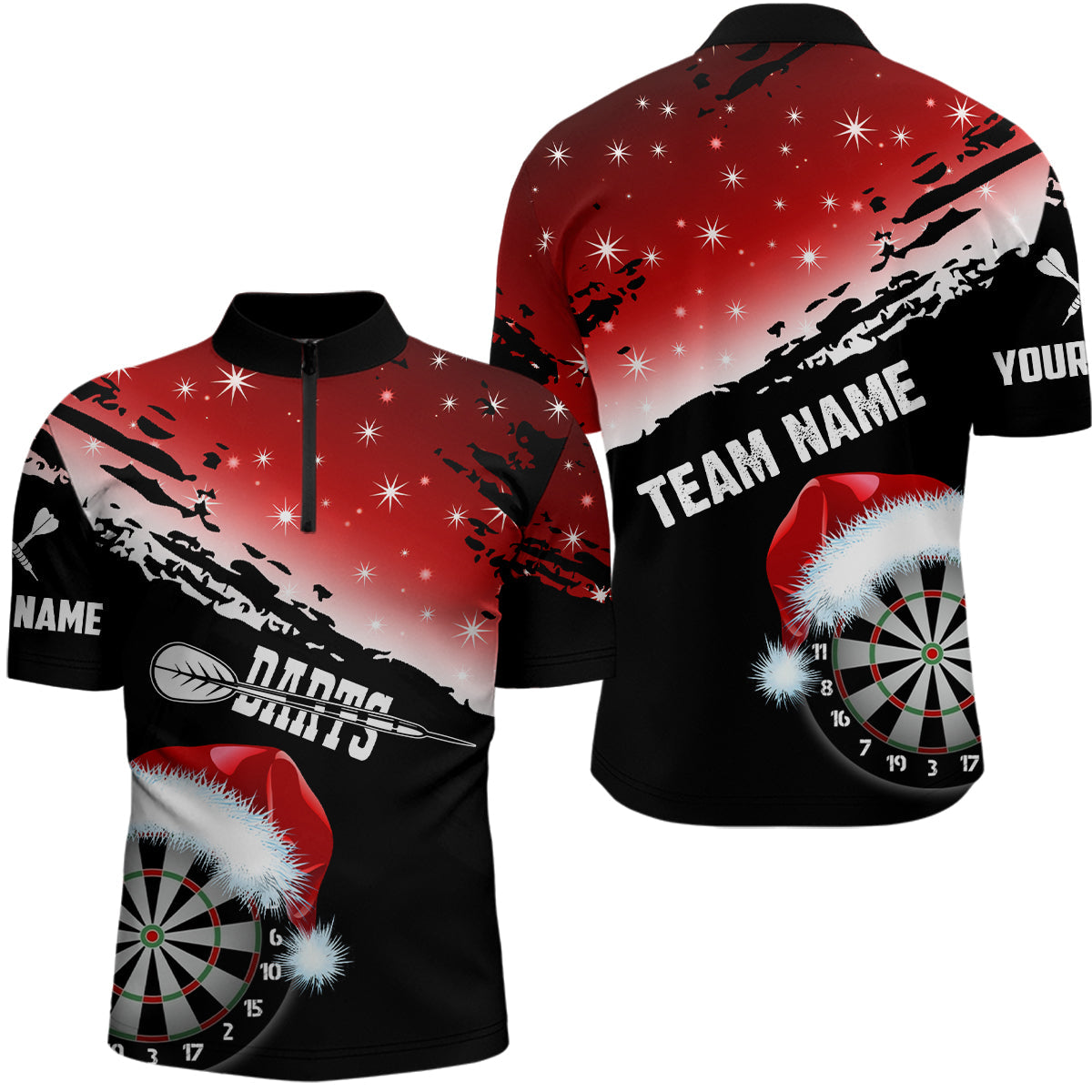 Black And Red Santa Darts Board Custom Christmas Dart, Funny Xmas Dart