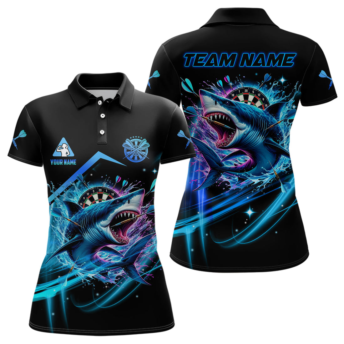 Personalized Blue 3D Darts Board And Shark Men Dart and, Funny Dart Outfit