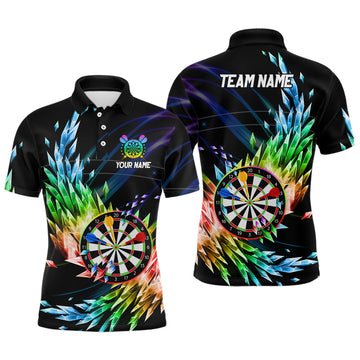 3D Colorful Frozen Ice Men Darts Quarter-Zip Custom Dartboard Darts Attire