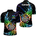 3D Colorful Frozen Ice Men Darts Quarter-Zip Custom Dartboard Darts Attire