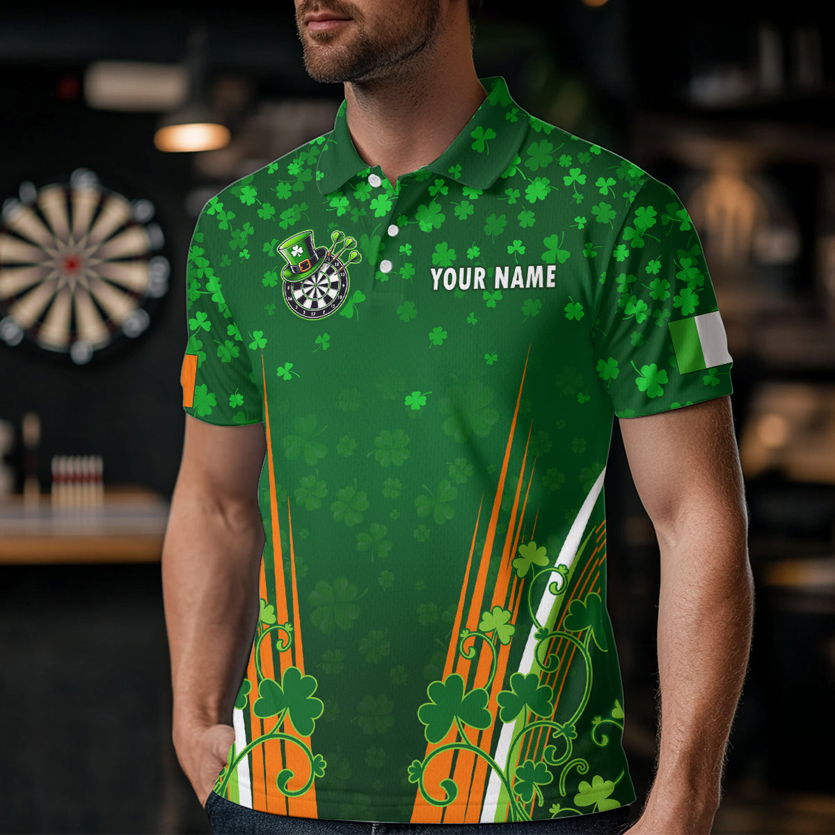 Personalized Luckiest Green Shamrock Skull Dart Custom St Patrick Day Dart
