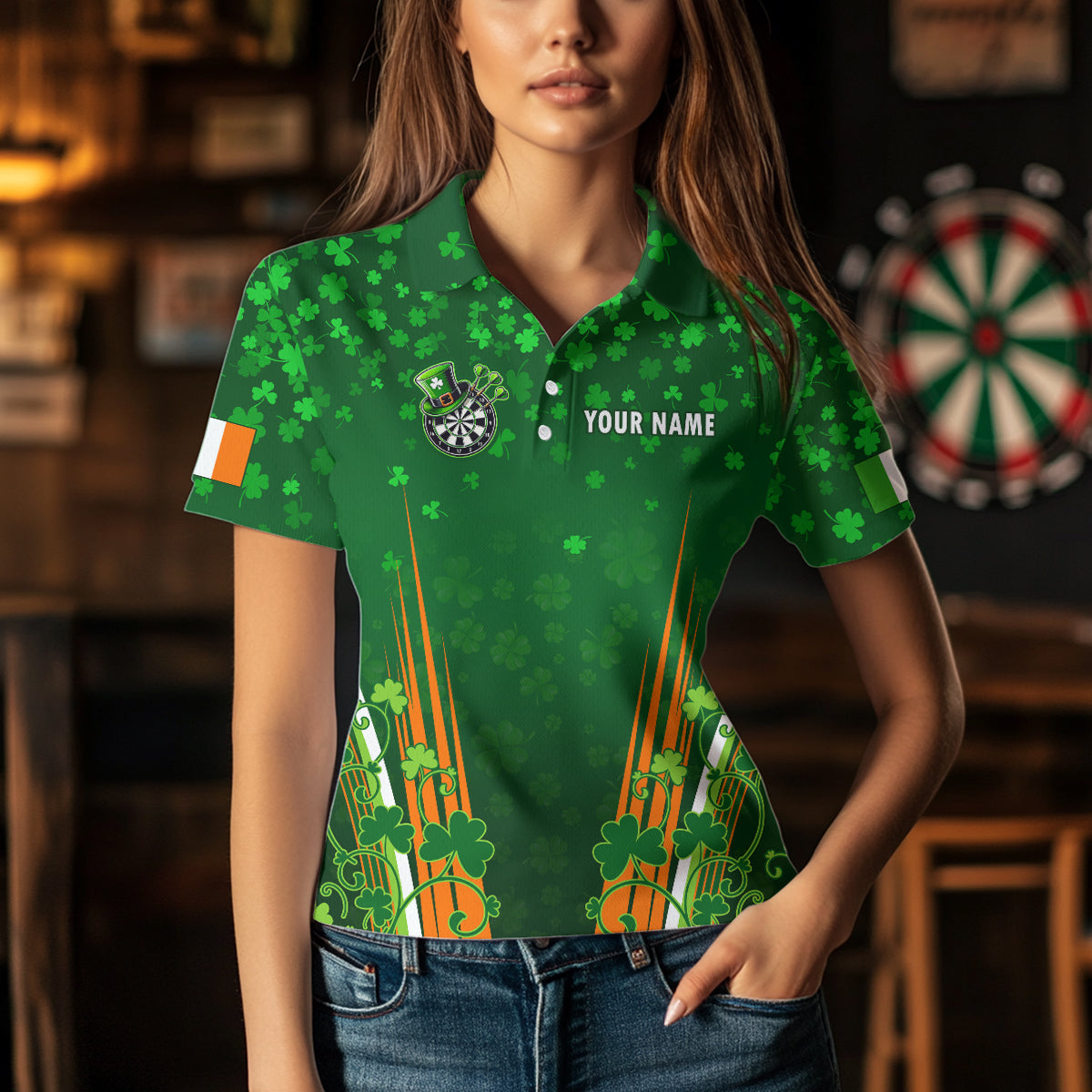 Personalized Luckiest Green Shamrock Skull Dart Custom St Patrick Day Dart