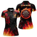 Personalized Dartboard Fire Flame 3D Printed Men Darts Quarter-Zip Dart Team