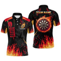 Personalized Dartboard Fire Flame 3D Printed Men Darts Quarter-Zip Dart Team